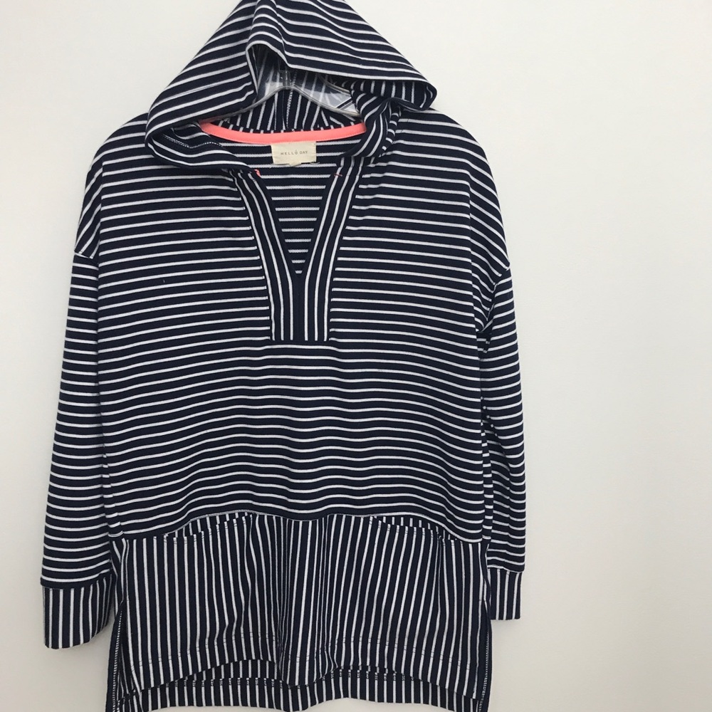 Mellow Day Stripe Pullover long sleeve hooded
